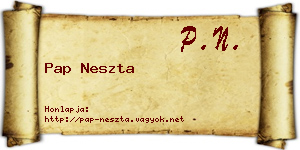 Pap Neszta névjegykártya